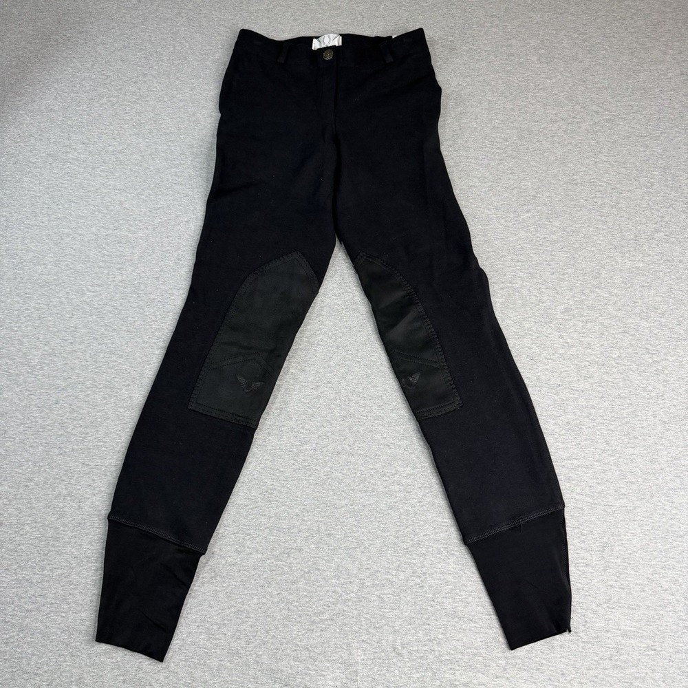 TuffRider Starter Lowrise Pull On Breeches Womens 24 Black Riding Pants